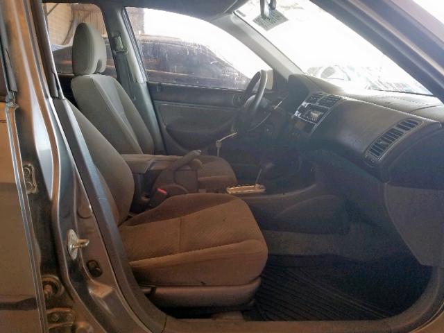 2HGES16365H632741 - 2005 HONDA CIVIC DX V GRAY photo 5