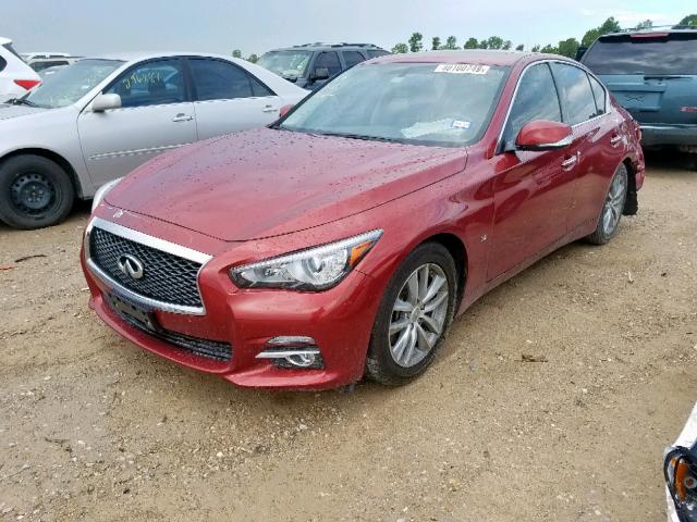 JN1BV7AP5EM690037 - 2014 INFINITI Q50 BASE RED photo 2