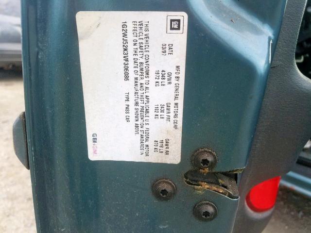 1G2WJ52K3VF306086 - 1997 PONTIAC GRAND PRIX BLUE photo 10