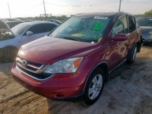 5J6RE3H79AL000682 - 2010 HONDA CR-V EXL RED photo 2