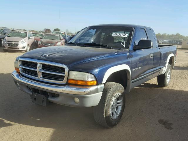 1B7GG22X51S348673 - 2001 DODGE DAKOTA BLUE photo 2