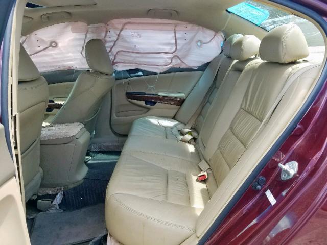 1HGCP36878A072392 - 2008 HONDA ACCORD EXL BURGUNDY photo 6