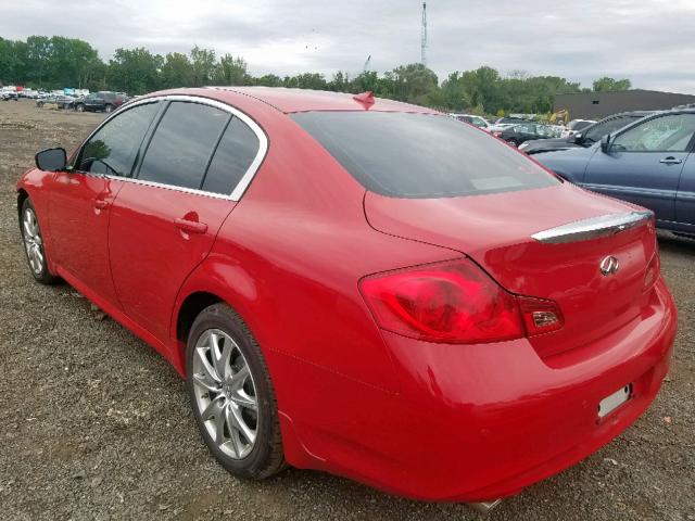 JN1CV6AR1CM676505 - 2012 INFINITI G37 RED photo 3