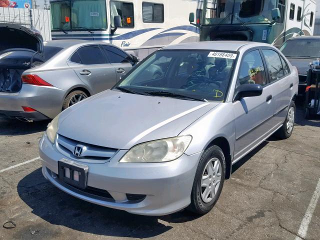 1HGES16345L024574 - 2005 HONDA CIVIC DX V SILVER photo 2