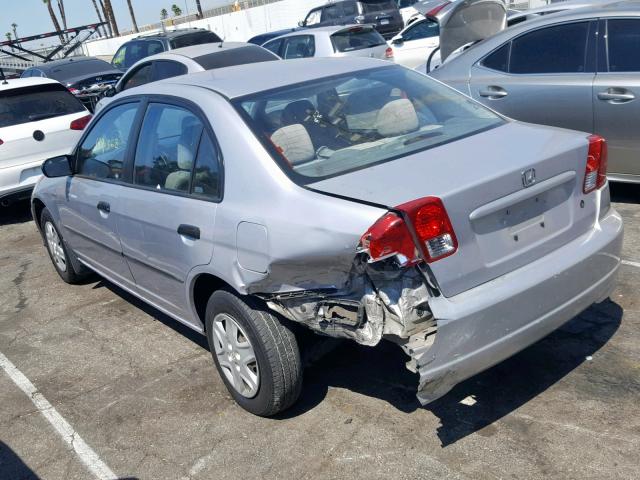 1HGES16345L024574 - 2005 HONDA CIVIC DX V SILVER photo 3