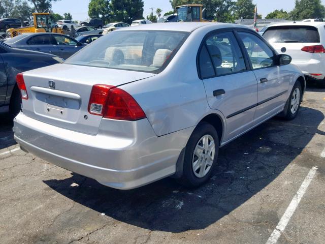 1HGES16345L024574 - 2005 HONDA CIVIC DX V SILVER photo 4