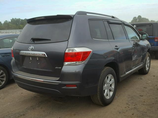 5TDBK3EH8DS268106 - 2013 TOYOTA HIGHLANDER GRAY photo 4