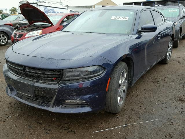 2C3CDXJG4GH134574 - 2016 DODGE CHARGER SX BLUE photo 2