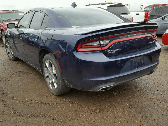 2C3CDXJG4GH134574 - 2016 DODGE CHARGER SX BLUE photo 3