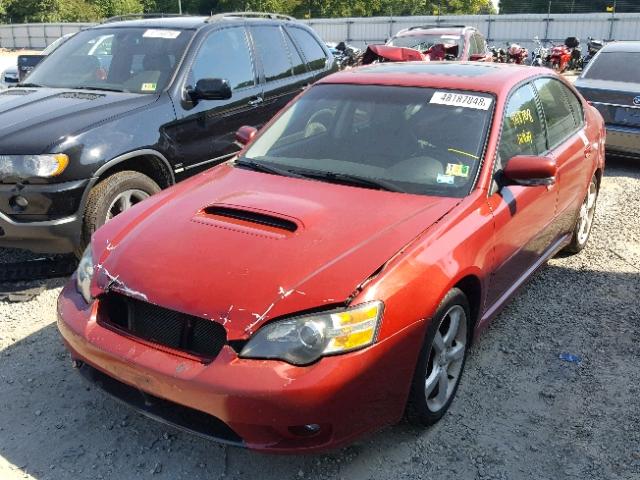 4S3BL676954204230 - 2005 SUBARU LEGACY GT RED photo 2