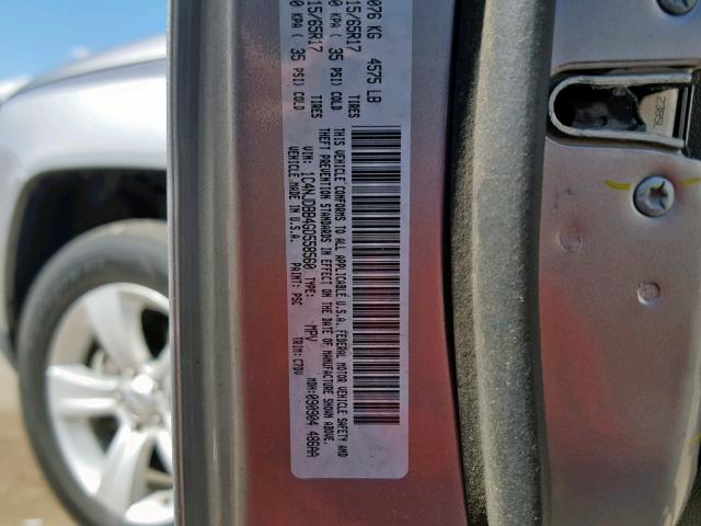 1C4NJDBB4GD558560 - 2016 JEEP COMPASS SP SILVER photo 10