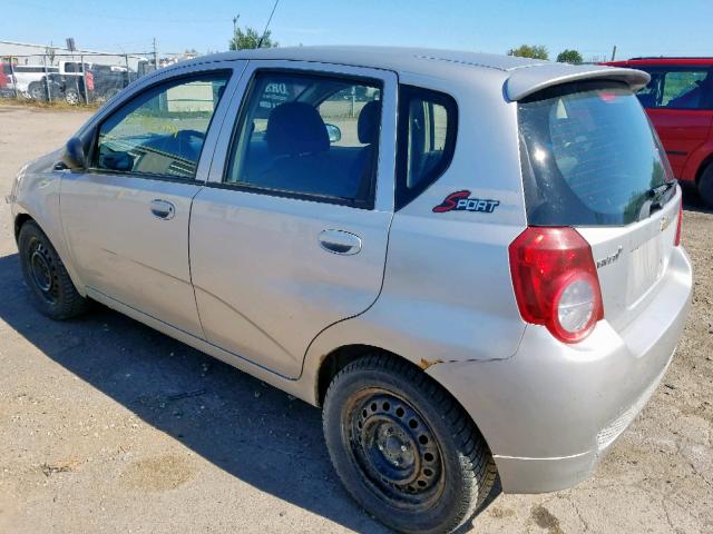 3G1TB6DE4AL118257 - 2010 CHEVROLET AVEO LS SILVER photo 3