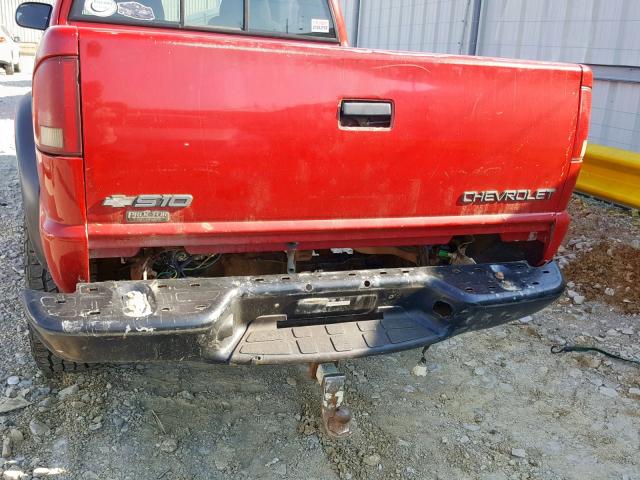 1GCCT19X338198590 - 2003 CHEVROLET S TRUCK S1 RED photo 9