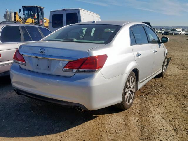 4T1BK3DBXBU418959 - 2011 TOYOTA AVALON BAS SILVER photo 4