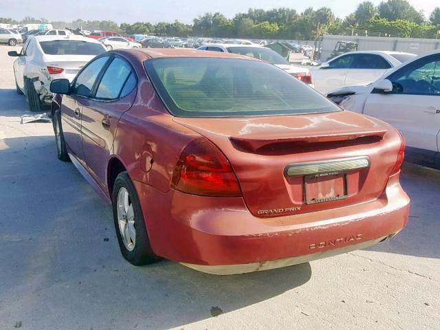 2G2WP522651152804 - 2005 PONTIAC GRAND PRIX BURGUNDY photo 3