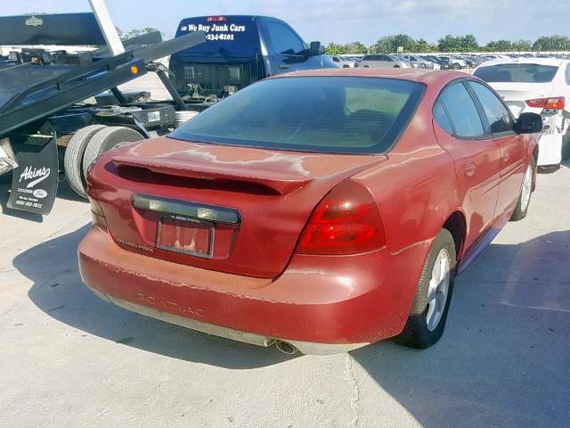 2G2WP522651152804 - 2005 PONTIAC GRAND PRIX BURGUNDY photo 4