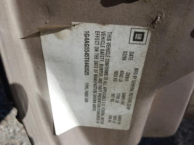 1G4AG5545T6443525 - 1996 BUICK CENTURY SP BROWN photo 10