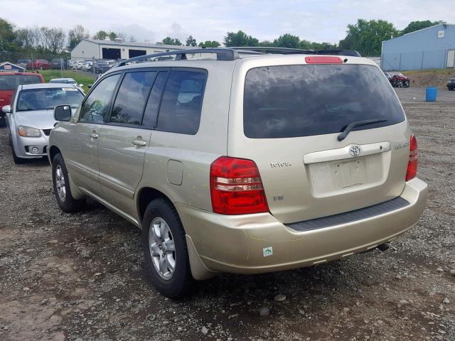 JTEGF21A130102049 - 2003 TOYOTA HIGHLANDER TAN photo 3