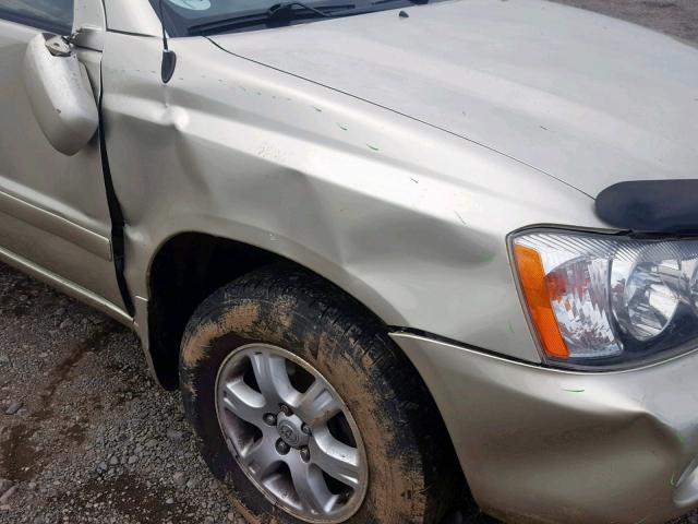 JTEGF21A130102049 - 2003 TOYOTA HIGHLANDER TAN photo 9