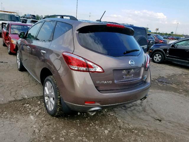 JN8AZ1MW7BW171542 - 2011 NISSAN MURANO S BROWN photo 3