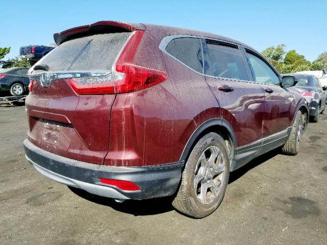 7FARW1H84HE014846 - 2017 HONDA CR-V EXL BURGUNDY photo 4