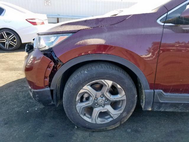 7FARW1H84HE014846 - 2017 HONDA CR-V EXL BURGUNDY photo 9