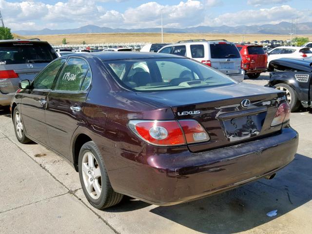 JTHBF30G420047295 - 2002 LEXUS ES300 MAROON photo 3