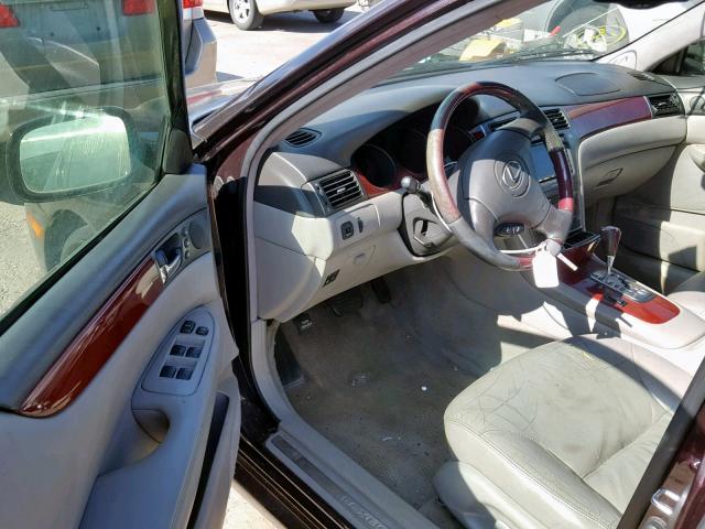 JTHBF30G420047295 - 2002 LEXUS ES300 MAROON photo 9