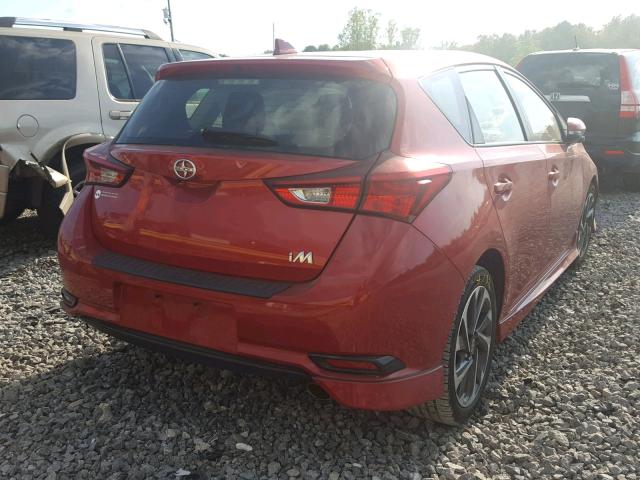 JTNKARJE4GJ512526 - 2016 TOYOTA SCION IM RED photo 4