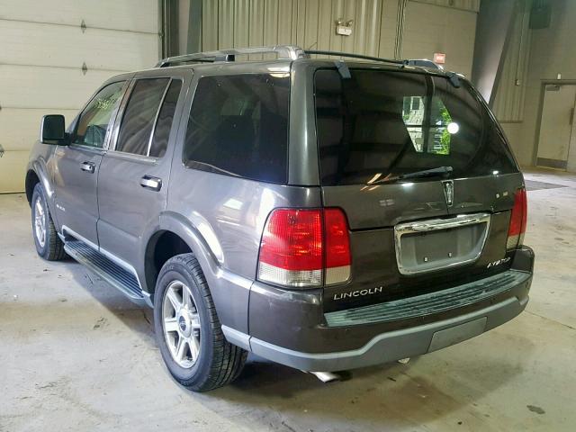 5LMEU88H85ZJ33216 - 2005 LINCOLN AVIATOR CHARCOAL photo 3