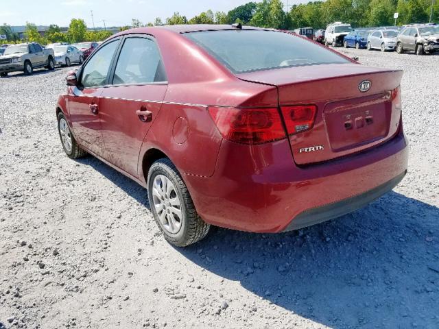 KNAFU4A20A5073148 - 2010 KIA FORTE EX RED photo 3