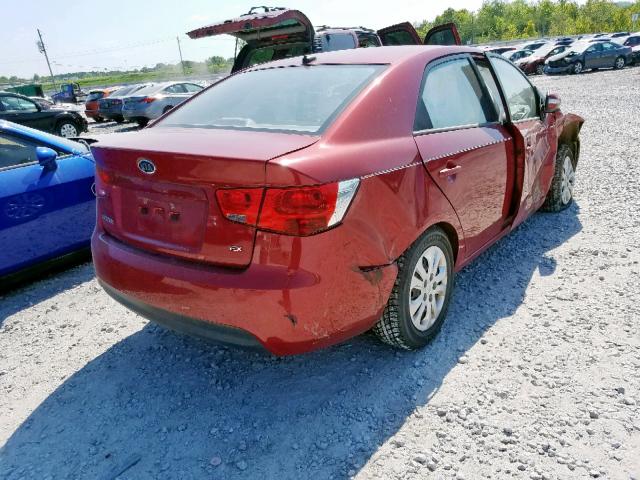 KNAFU4A20A5073148 - 2010 KIA FORTE EX RED photo 4