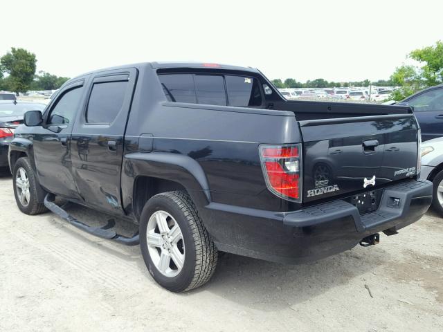 5FPYK1F54CB002966 - 2012 HONDA RIDGELINE BLACK photo 3