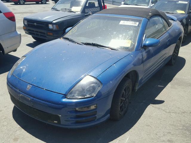 4A3AE45G51E121918 - 2001 MITSUBISHI ECLIPSE SP BLUE photo 2