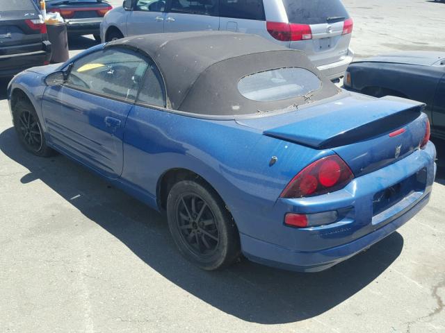 4A3AE45G51E121918 - 2001 MITSUBISHI ECLIPSE SP BLUE photo 3