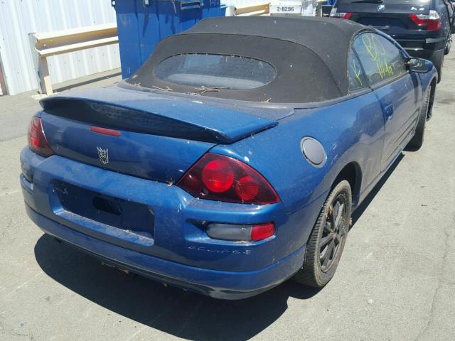 4A3AE45G51E121918 - 2001 MITSUBISHI ECLIPSE SP BLUE photo 4