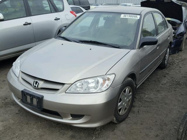 2HGES16305H005873 - 2005 HONDA CIVIC DX V BEIGE photo 2