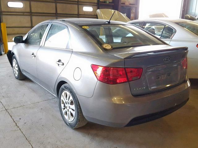 KNAFU4A22A5855306 - 2010 KIA FORTE EX GRAY photo 3