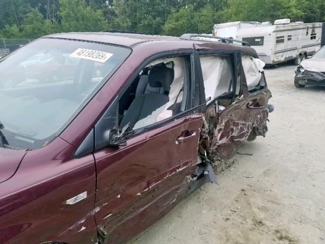 5FNYF18398B010044 - 2008 HONDA PILOT SE MAROON photo 9