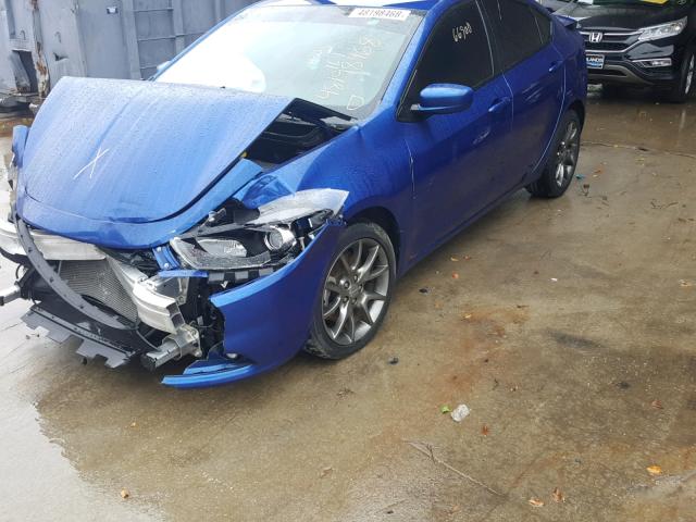 1C3CDFBA5DD339043 - 2013 DODGE DART SXT BLUE photo 2