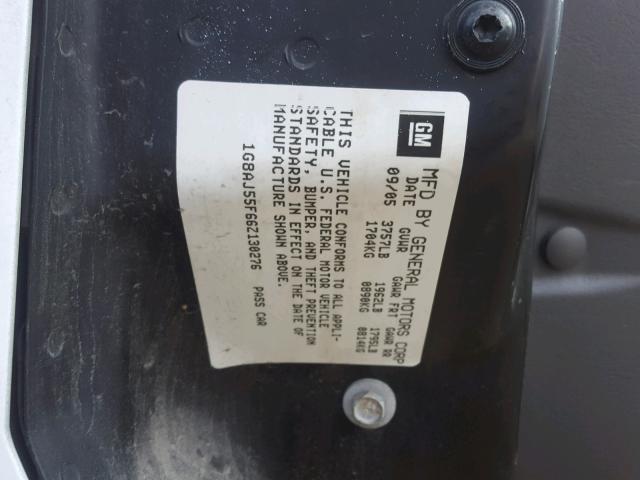 1G8AJ55F66Z130276 - 2006 SATURN ION LEVEL WHITE photo 10