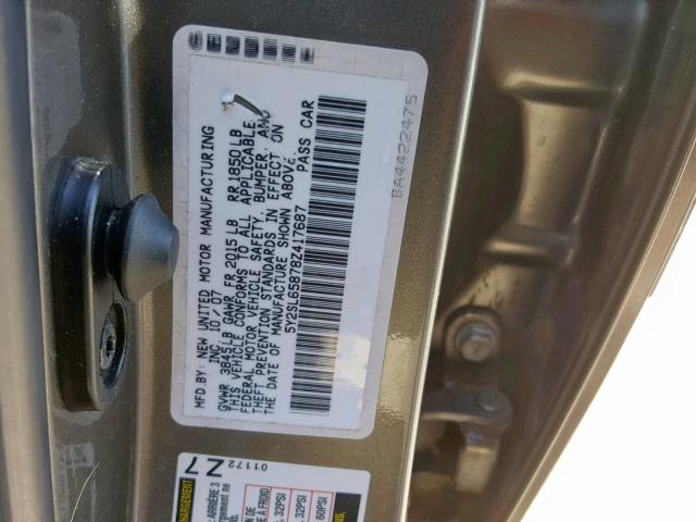 5Y2SL65878Z417687 - 2008 PONTIAC VIBE SILVER photo 10