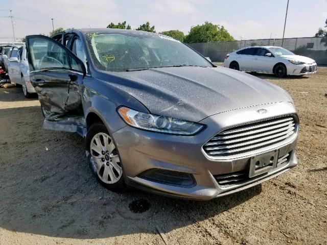 3FA6P0G72ER316635 - 2014 FORD FUSION S GRAY photo 1