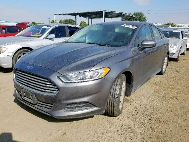 3FA6P0G72ER316635 - 2014 FORD FUSION S GRAY photo 2