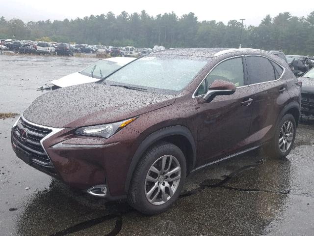 JTJBARBZ3G2074935 - 2016 LEXUS NX 200T BURGUNDY photo 2