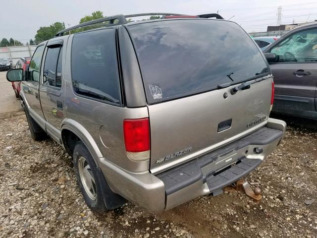 1GNDT13W7Y2386566 - 2000 CHEVROLET BLAZER BEIGE photo 3