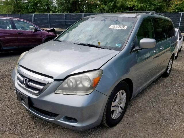 5FNRL38715B114549 - 2005 HONDA ODYSSEY EX BLUE photo 2