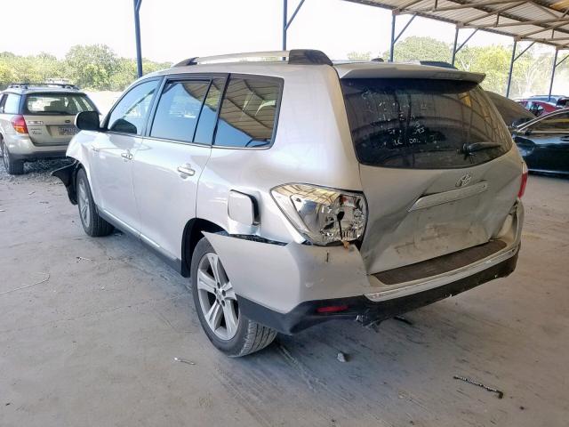 5TDYK3EH0DS127301 - 2013 TOYOTA HIGHLANDER SILVER photo 3