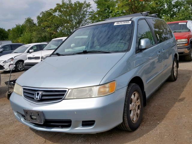 5FNRL18014B135164 - 2004 HONDA ODYSSEY EX BLUE photo 2