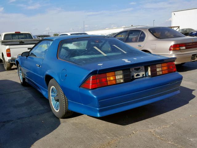 1G1FP23T3NL160069 - 1992 CHEVROLET CAMARO RS BLUE photo 3